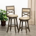 thumbnail image 6 of Fulvari Modern 24" Dining Chairs Upholstered X-Backrest Seat Cushions Bar Stools Chairs Armless Swivel Stool for Restaurants Living Rooms Kitchen Counter Office, 6 of 7