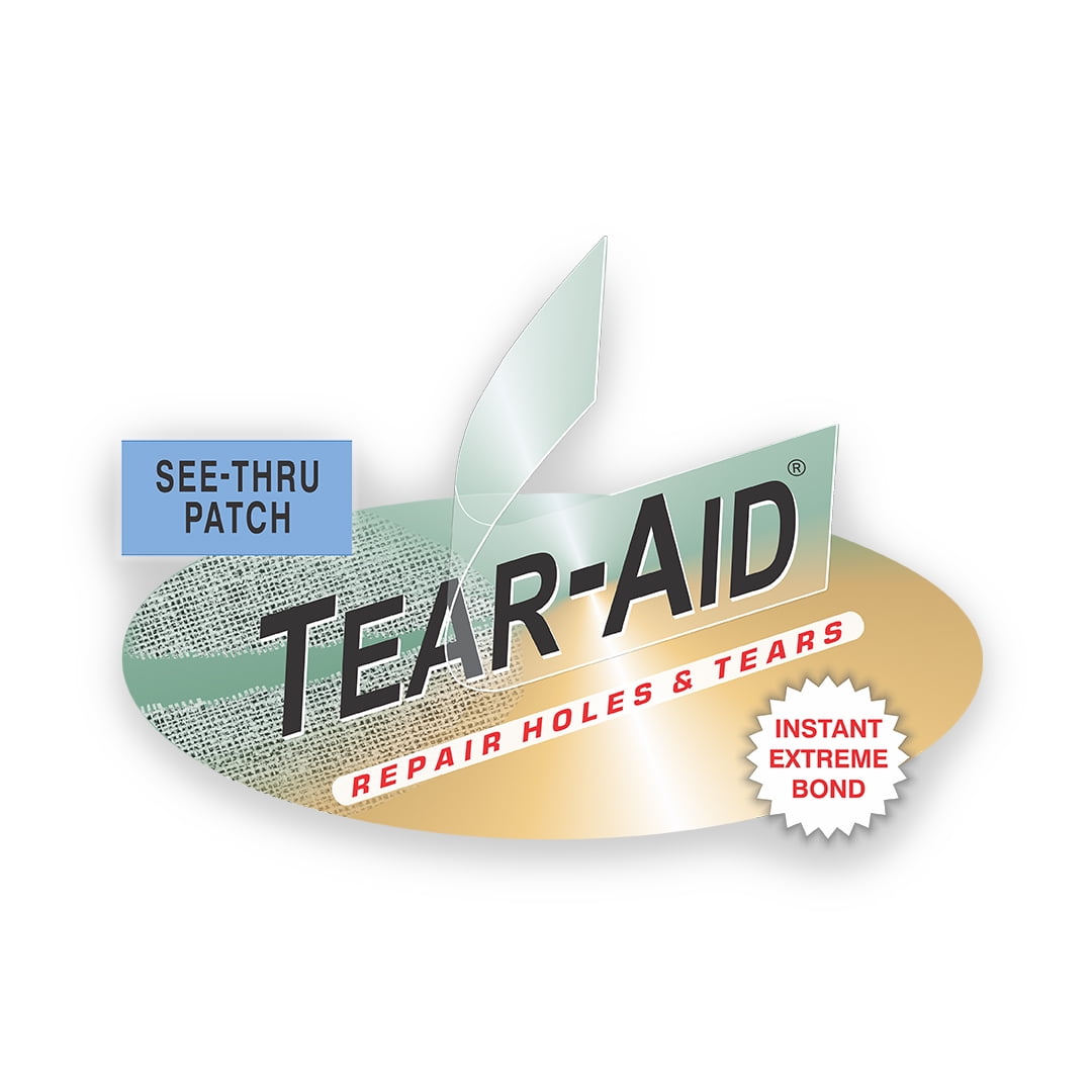Tear-Aid Repair Patch Kit for Fabrics with Assorted Size Patches and Cleaning Pad