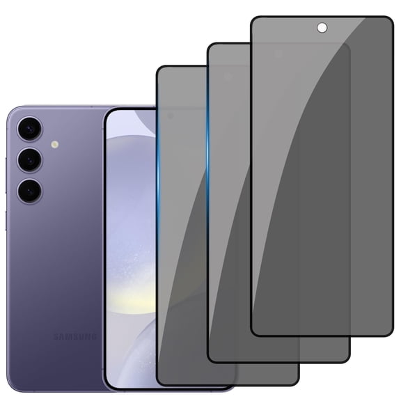 3-PACK Privacy Screen Protector Compatible with Samsung Galaxy S24 Plus,Anti Spy Black Tempered Glass Protective Film for Samsung S24 Plus [Easy Installation] [Bubble Free] [Case Friendly]