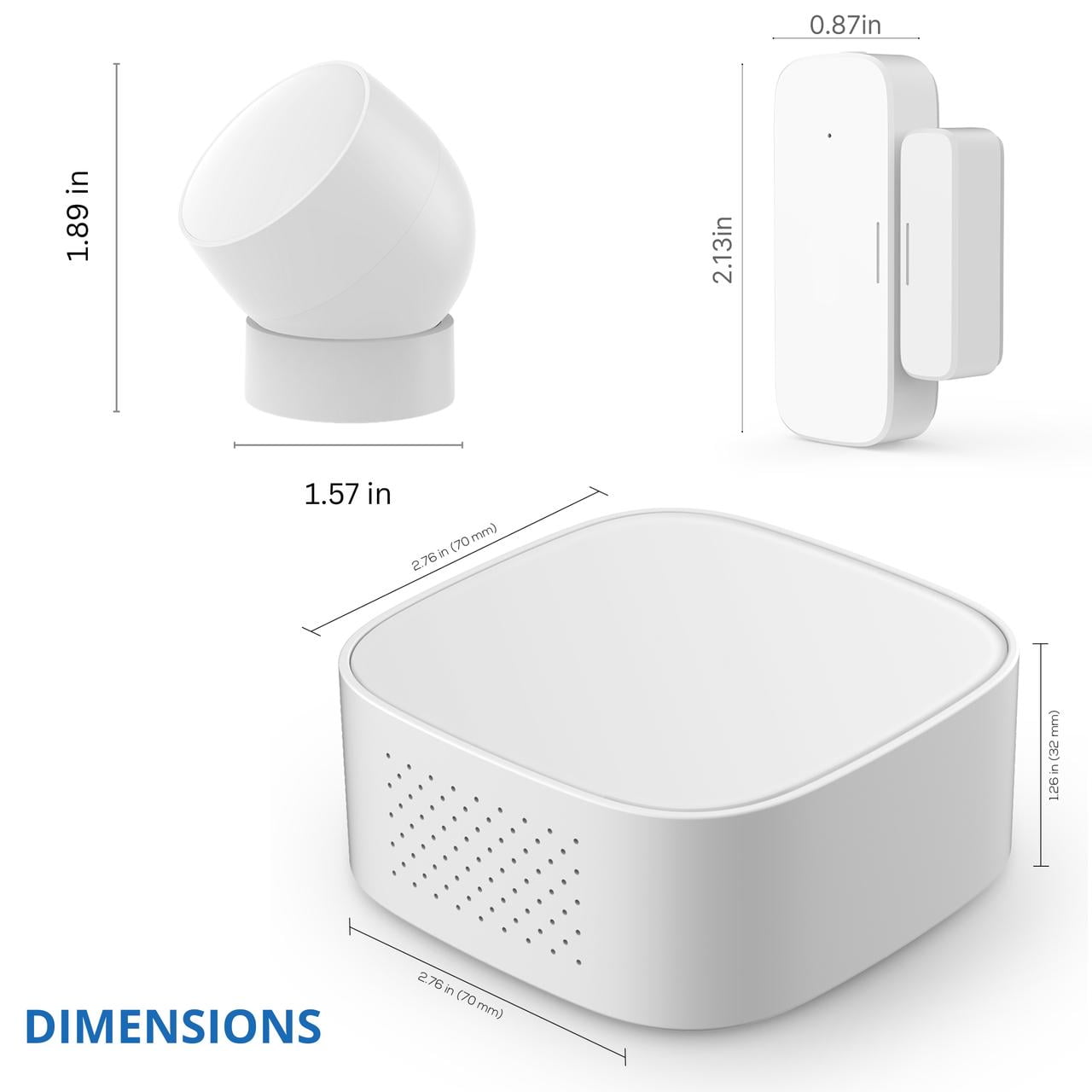 LINKSTYLE Smart Home Security Bundle, 4Pcs Security System Kit Includes Door and Window Sensors, PIR Motion Detection Sensor, Wireless Gateway Hub with App & Voice Controls