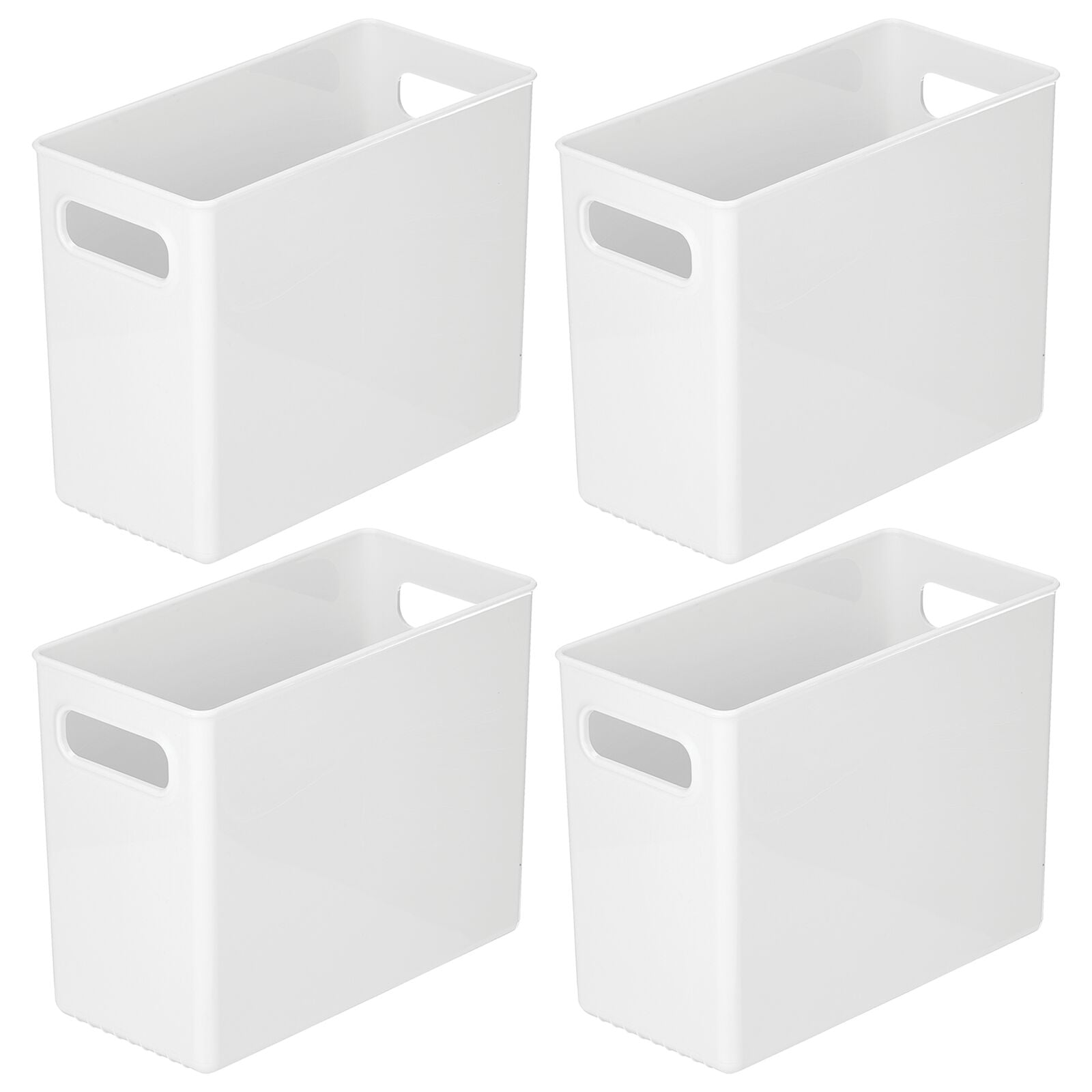 mDesign Tall Plastic Office Storage Bin with Handles Organizer Bins