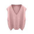 thumbnail image 6 of Women's 2026 Lightweight V-Neck Knit Sweater Vest Sleeveless Ribbed Casual Tank Top Spring Business Casual Pullover,Pink M, 6 of 6