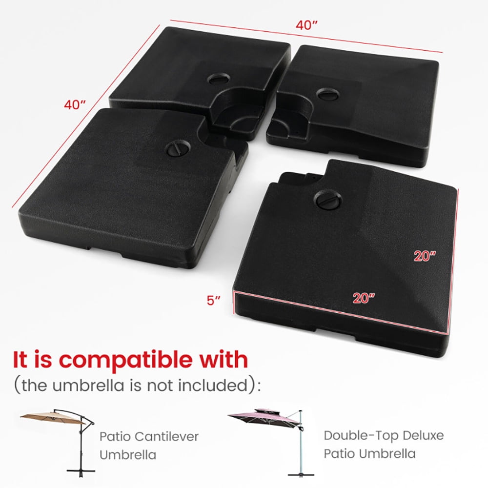 Aimee Lii 4-Piece 20L Cantilever Offset Patio Umbrella Base, Umbrella Stand Outdoor Base Aimee Lii 4-Piece 20L Cantilever Offset Patio Umbrella Base, Umbrella Stand Outdoor Base