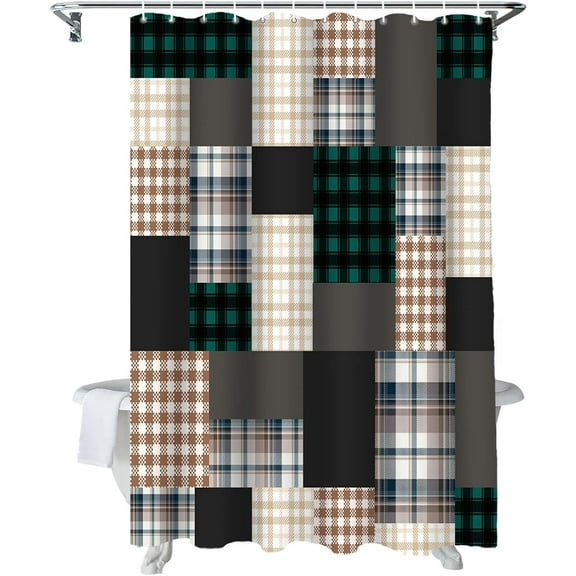 Shower Curtain Buffalo Check Shower Curtains for Bathroom Decor Colorful Plaid Shower Curtain Sets with Hooks Waterproof Fabric Bath Curtain Small Stall 36" X 72"