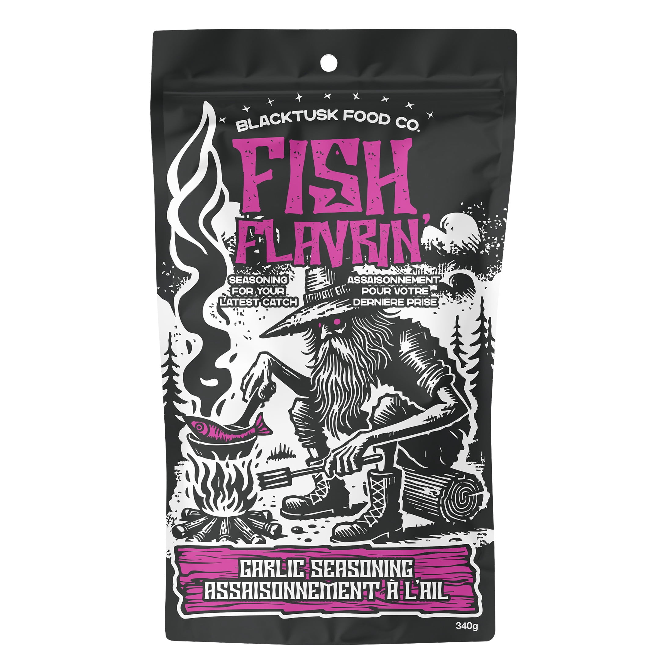 Blacktusk Food Co Fish Flavrin' + Crispy Seasoned Flour Coating & Batter Mix for Fish, Meat and Veggies + Garlic Flavor Coating + 340g