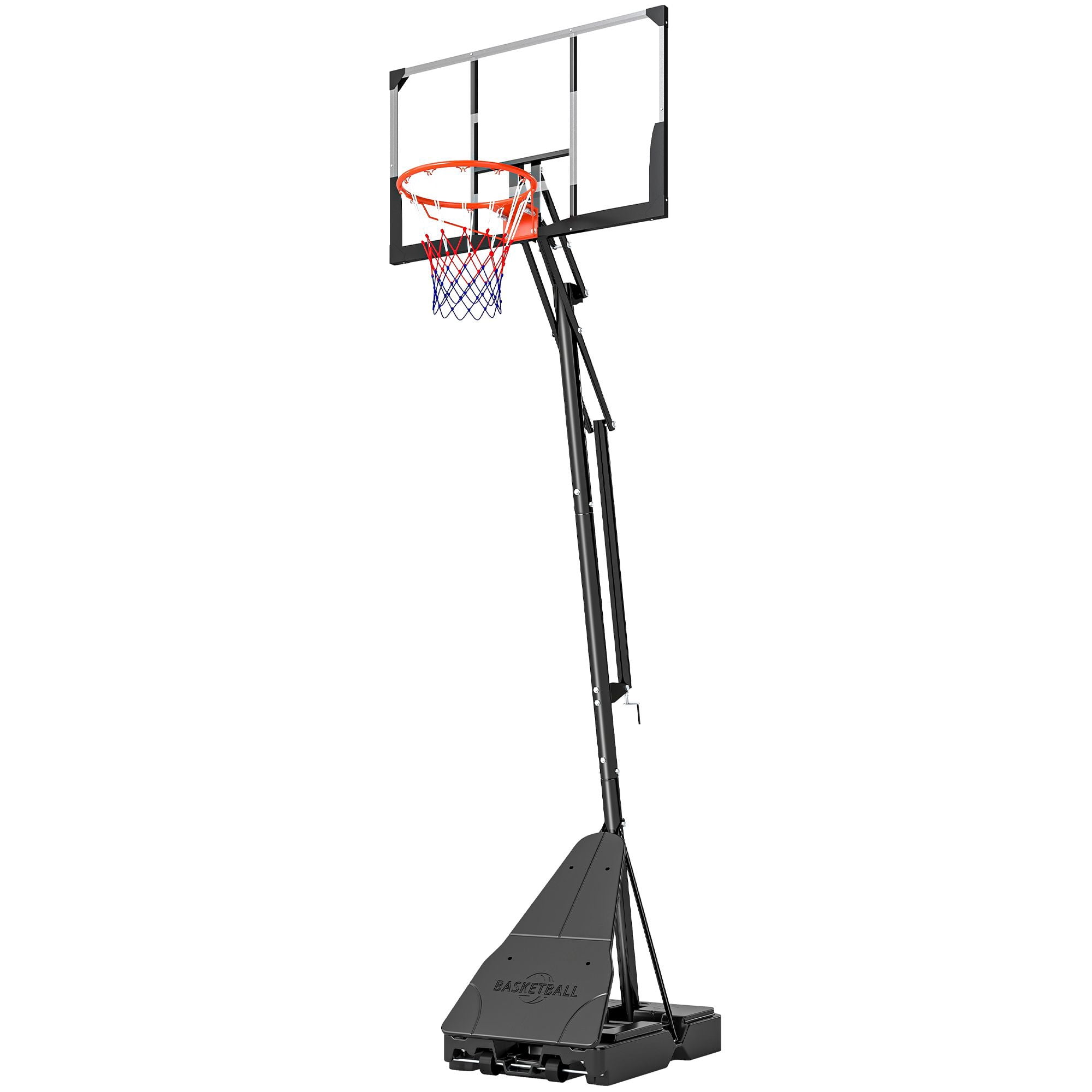 Dranite 8-10ft Adjustable Basketball Hoop Outdoor, 47 Inch Shatterproof Backboard