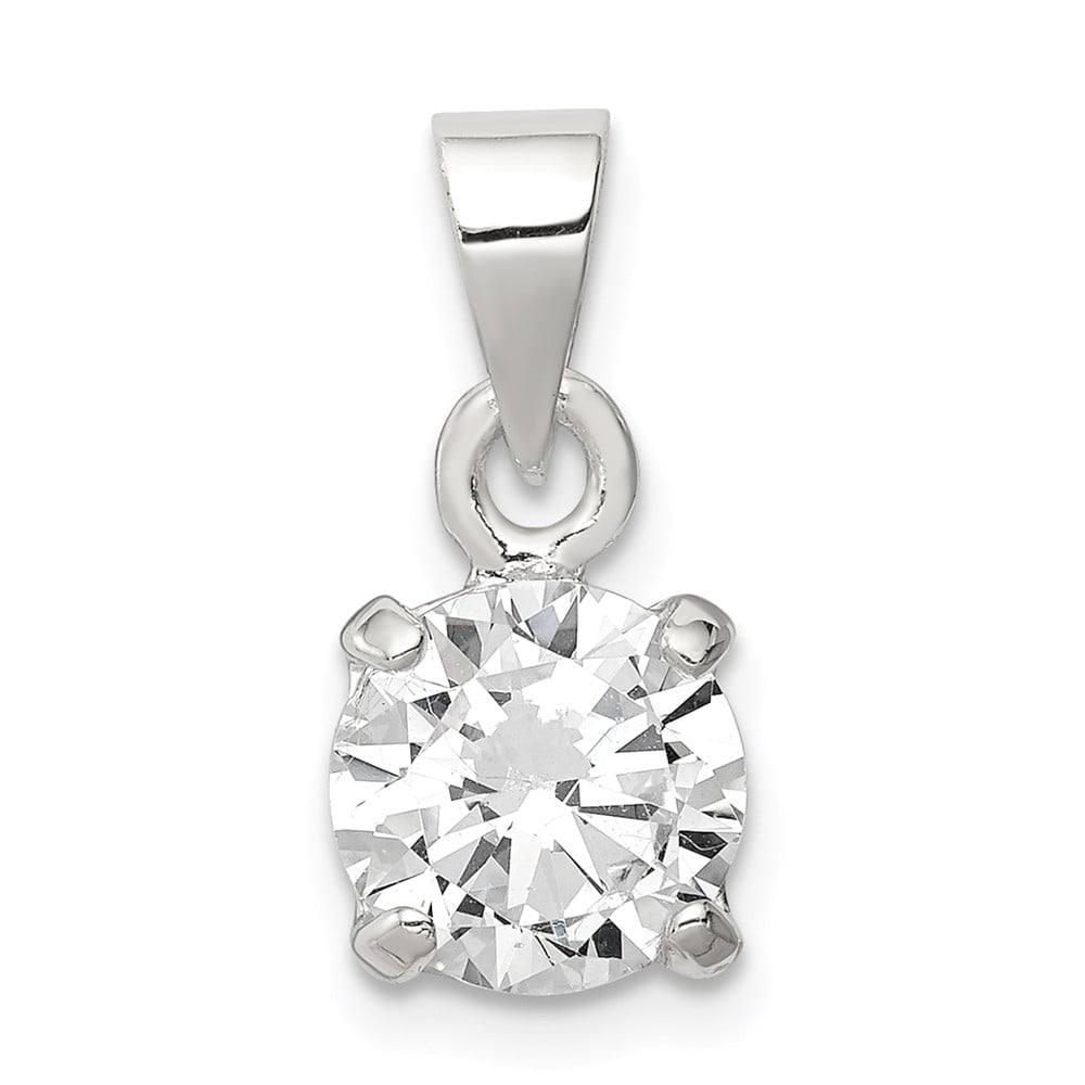 Solid 925 Sterling Silver CZ Cubic Zirconia Pendant Charm