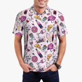 thumbnail image 1 of Fotbe Wine Pattern Men’s Golf Polo Shirt – Breathable Performance Golf Shirt with Button-Down Collar-4X-Large, 1 of 6