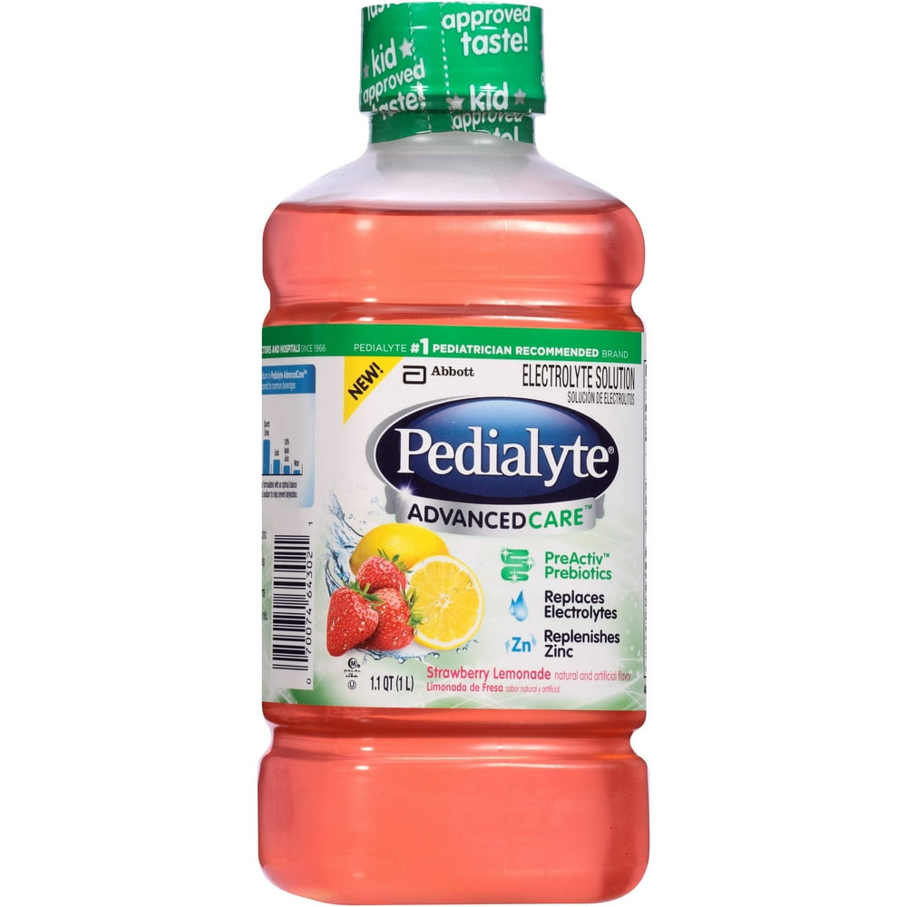 Pedialyte AdvancedCare Strawberry Lemonade Electrolyte Solution, 1.1 qt