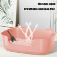 thumbnail image 6 of Kumdkd Extra Large Open Cat Litter Box - 16x11in Spill-Proof Plastic Pan, Non-Stick & Lightweight for Senior Cats/Kittens, Easy Clean Litter Tray with Scoop (Pink), 6 of 6