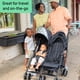 thumbnail image 4 of Summer Infant 3Dlite Folding Lightweight Side by Side Double Stroller with 5-Point Safety Harness for Infants and Toddlers, Black, 4 of 5