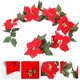 thumbnail image 4 of Adorno navideño de ratán artificial de 2 m con flores rojas para festivales., 4 of 7