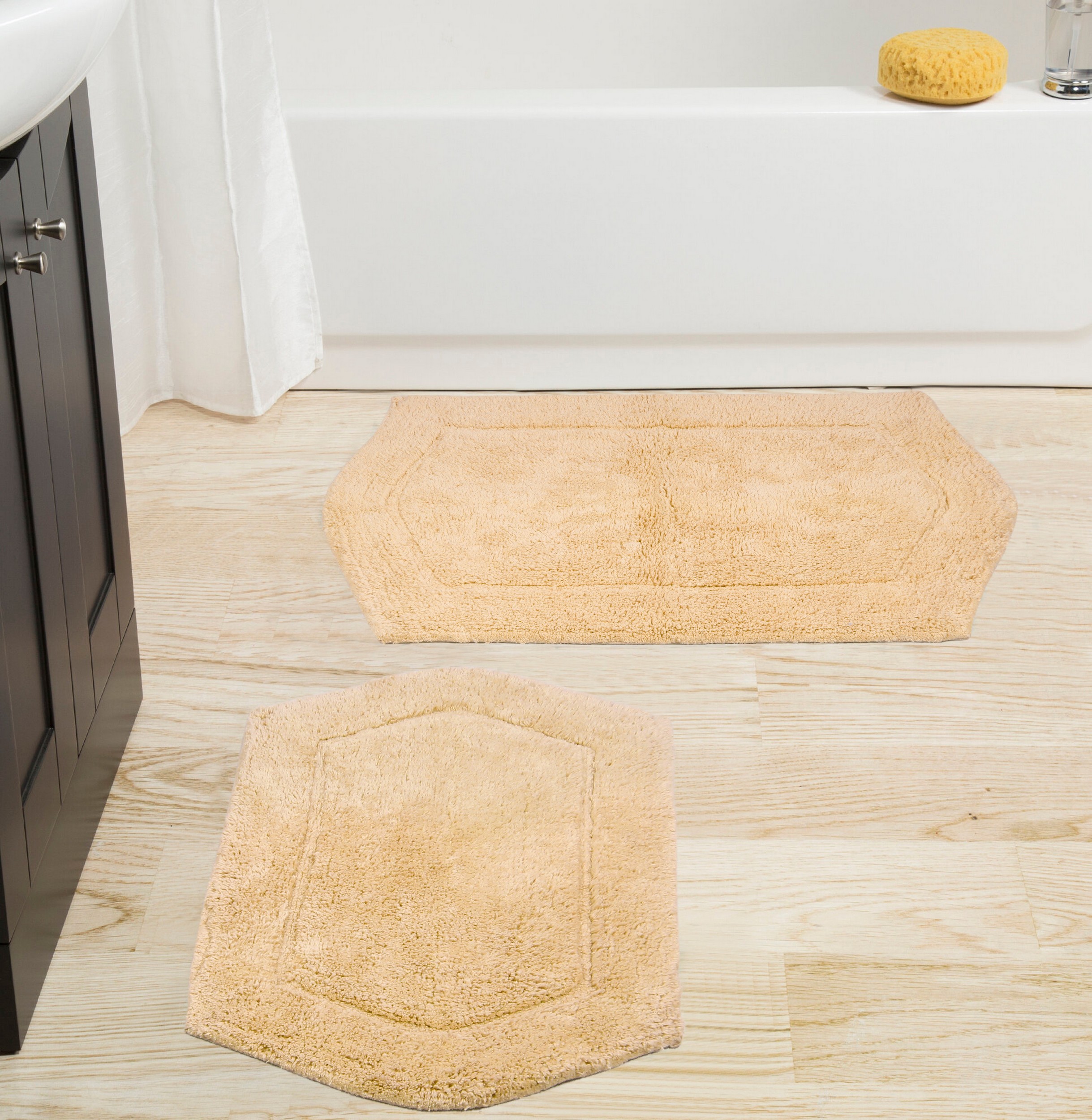 Home Weavers Waterford Collection 100 Cotton Soft Bath Rug, 2 Piece