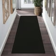thumbnail image 2 of COZONY 2'x6' Washable Area Rug, Modern Textured Low-Pile Polypropylene Carpet, Stain Resistant Non-Slip Solid Accent Rug for Hallway Entryway, Black, 2 of 11