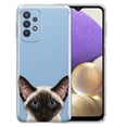 thumbnail image 1 of WIRESTER Transparent Soft Gel TPU Clear Case Slim Protective Cover for Samsung Galaxy A33 5G 6.4" 2022, Animal Chocolate Point Siamese Cat, 1 of 3