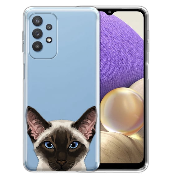 WIRESTER Transparent Soft Gel TPU Clear Case Slim Protective Cover for Samsung Galaxy A33 5G 6.4" 2022, Animal Chocolate Point Siamese Cat