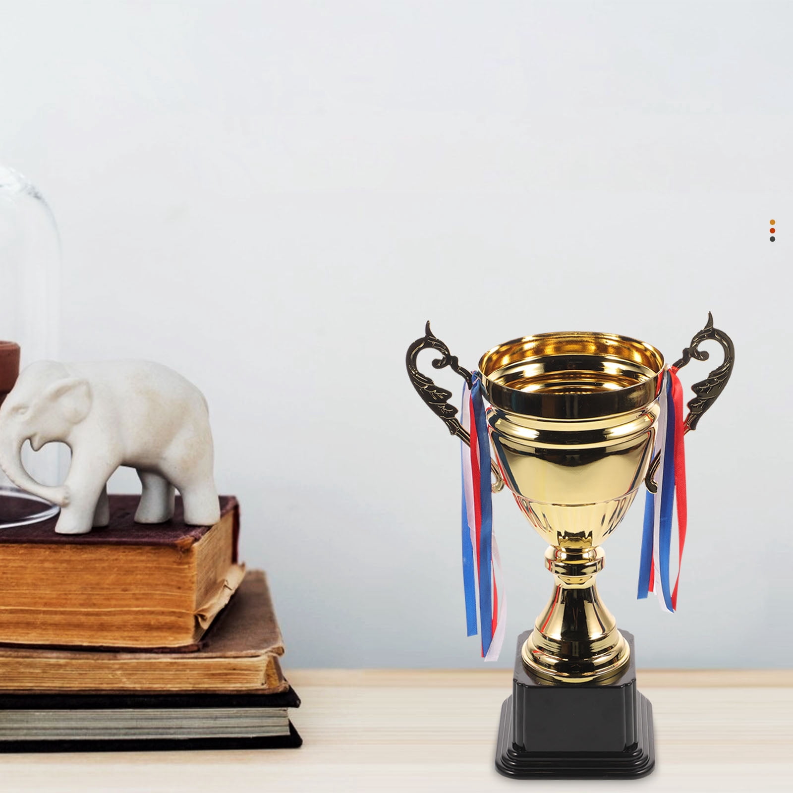 WEUVEB 1Pc Golden Metal Game Trophy with Black Base for Sports Competition and Sports Match Awards