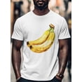 thumbnail image 4 of Banana Men's T Shirts Fruit T-Shirt for Men Crew Neck Tees Cotton Tops, White, 2XL, 4 of 7