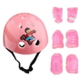 thumbnail image 2 of 7pcs / Set de Casco de Patinaje de Niños + Sistema de Protección 3 Pares de Almohadilla de + Cojín de Codo + Guardia de Muñeca Rosado Cola Patín de ruedas, 2 of 8