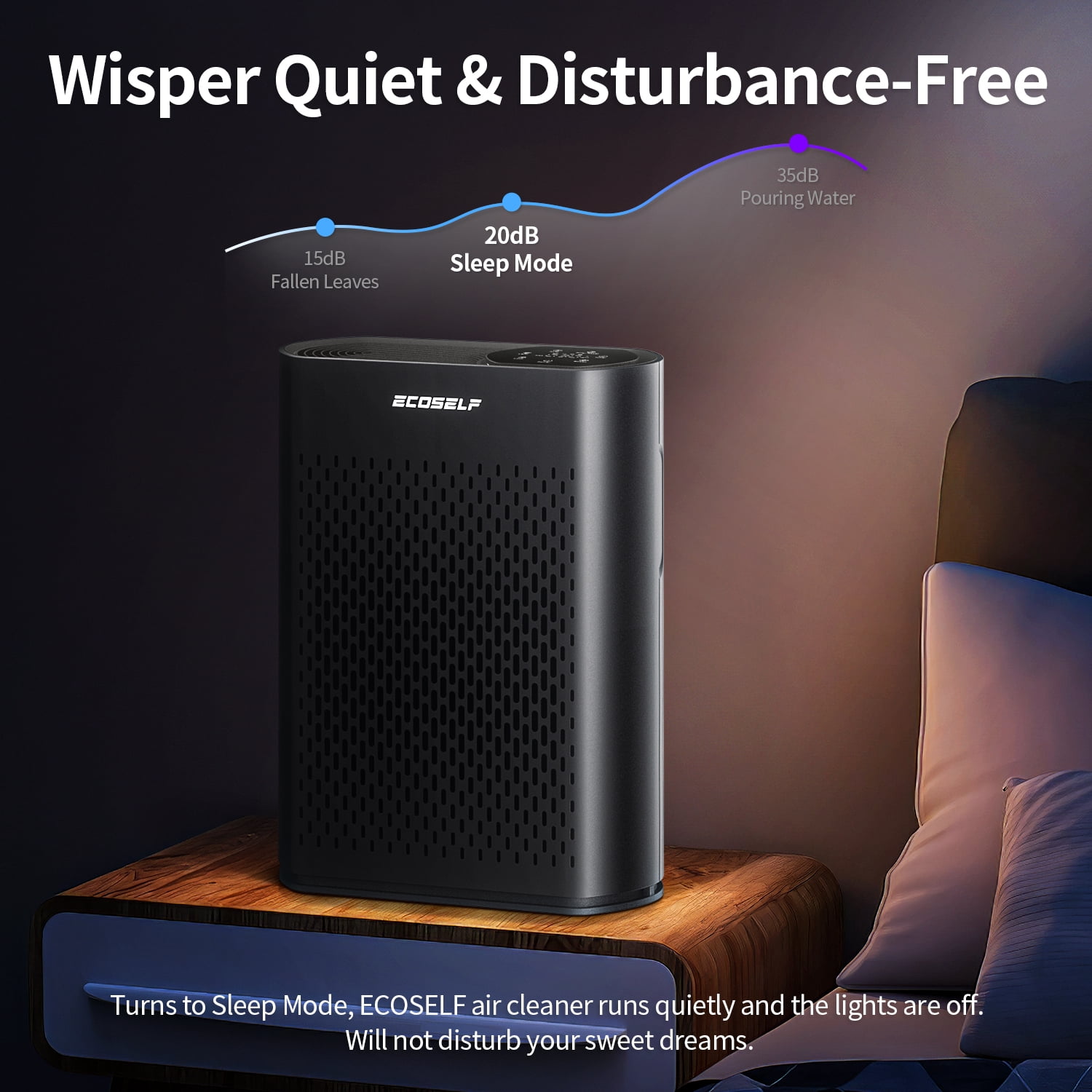 HEPA Air Purifiers for Home Large Room Cover 2400 Ft2,HEPA Air Cleaner with PM 2.5 Display Air Quality Sensors,Black