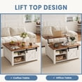 thumbnail image 4 of Gianna Lift Top Coffee Table with Large Hidden Storage, Adjustable Shelves, White, 4 of 7