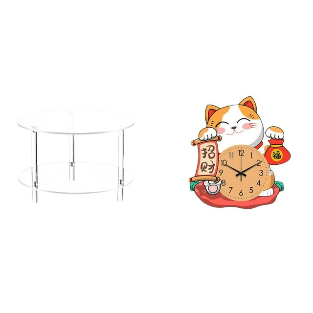 Mesa auxiliar redonda de acrílico,Mesa auxiliar redonda de acrílico,mesita de noche.,Mesa auxiliar redonda pequeña de acrílico transparente para bebidas,Reloj de pared,Reloj de pared
