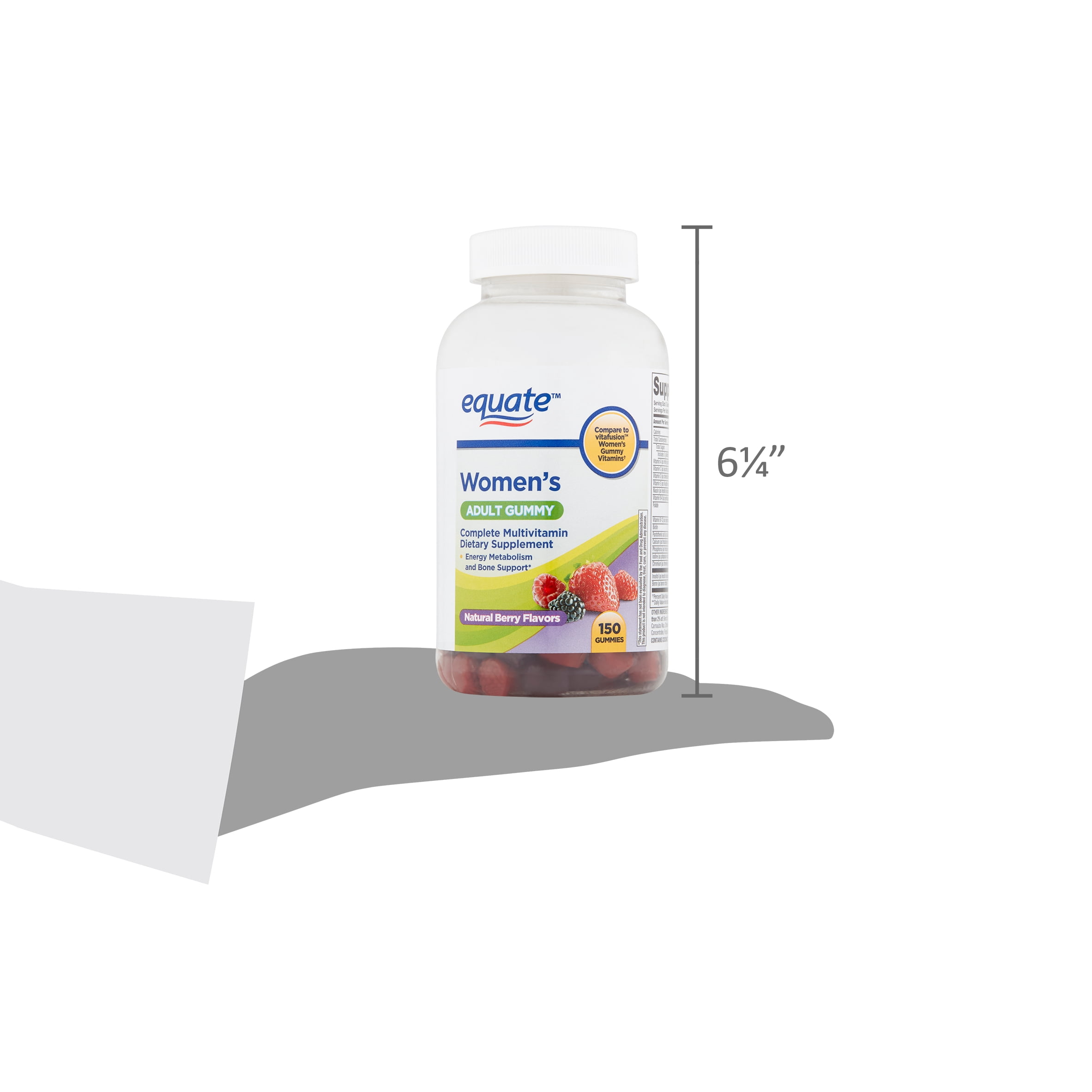 Equate Women's Natural Berry Flavors Adult Gummies, 150 Count