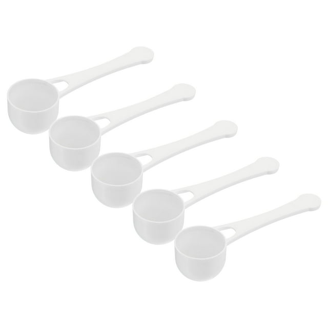 Unique Bargains Micro Spoons 5 Gram Measuring Scoop Plastic Round Bottom Mini Spoon with Hole 15 Pack