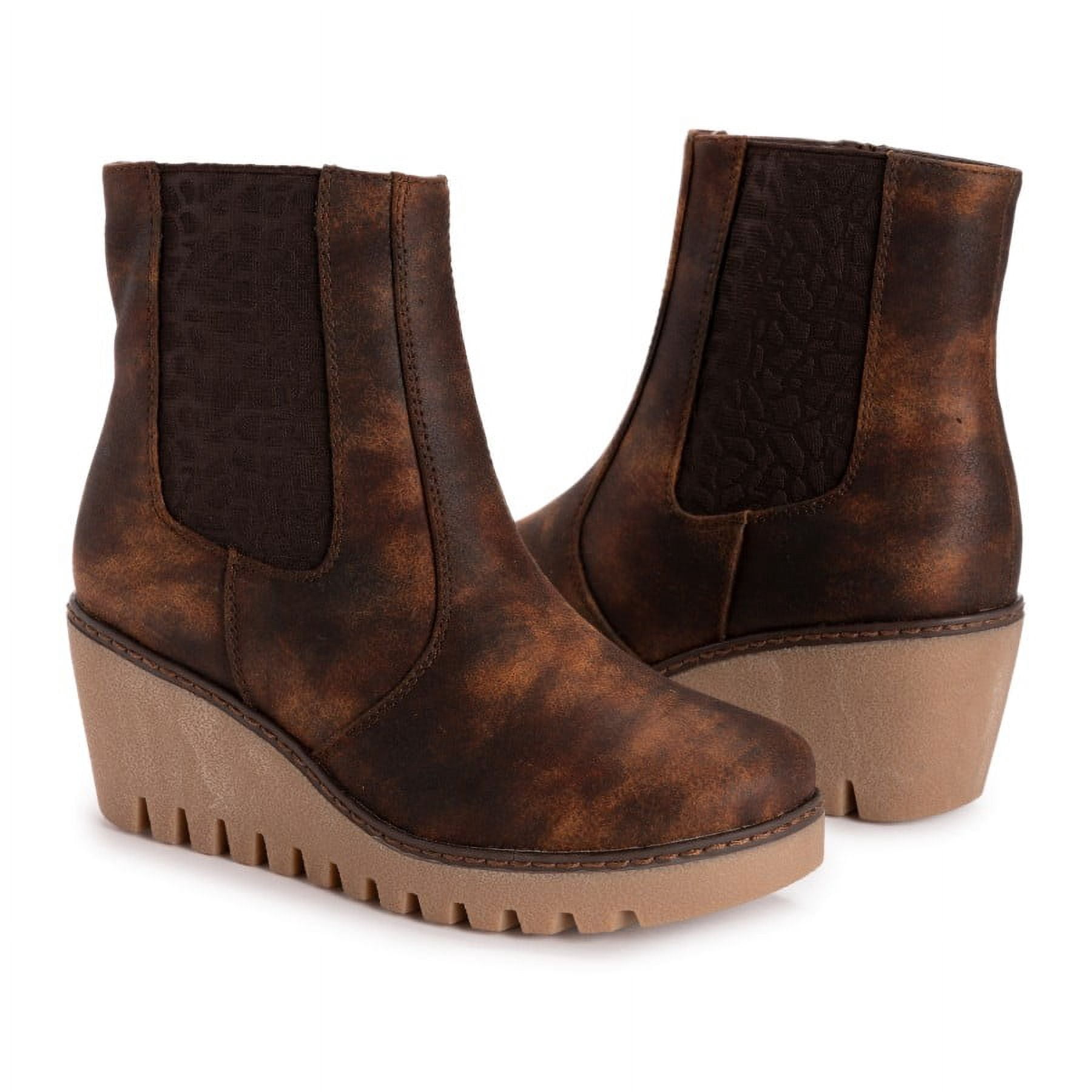 MUK LUKS Women's Vermont Essex Wedge Booties