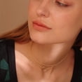 thumbnail image 3 of Mevecco 18K Gold Plated Dainty Karma Round Disc Charm Beaded Chain Choker Necklace for Women Gift, 3 of 7