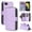 Purple, variant on for iPhone 7 / iPhone 8 / iPhone SE 2022 & 2020 Wallet Case, Multi-Functional Zipper Purse Case, with Flip Stand Card Holder PU Leather Cover with Lanyard & Wrist Strap, Rosegold