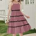 thumbnail image 4 of FamilyThread Girls Casual Stripe Sleeveless Dresses Spaghetti Strap Summer Swing Twirly Sundress A-Line Dress For 4-14Y, 4 of 7
