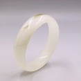 thumbnail image 4 of K-KED Handmade Jade Bangle For Women White Jadeite Green Pot Bracelet 2.4inchD, 4 of 6
