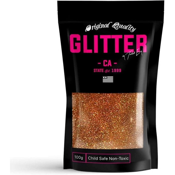 Copper Holographic Premium Glitter Multi Purpose Dust Powder 100g / 3.5oz for use with Arts & Crafts Wine Glass Decoration Weddings Cards Flowers Cosmetic Face Body