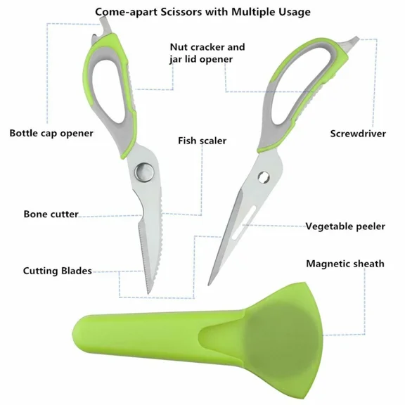 Stainless Steel Kitchen Scissor Detachable Blades Anti-Rust Chicken Fish Herb