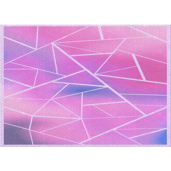 Ahgly Company Indoor Rectangle Patterned Violet Purple Area Rugs, 8' x 10'