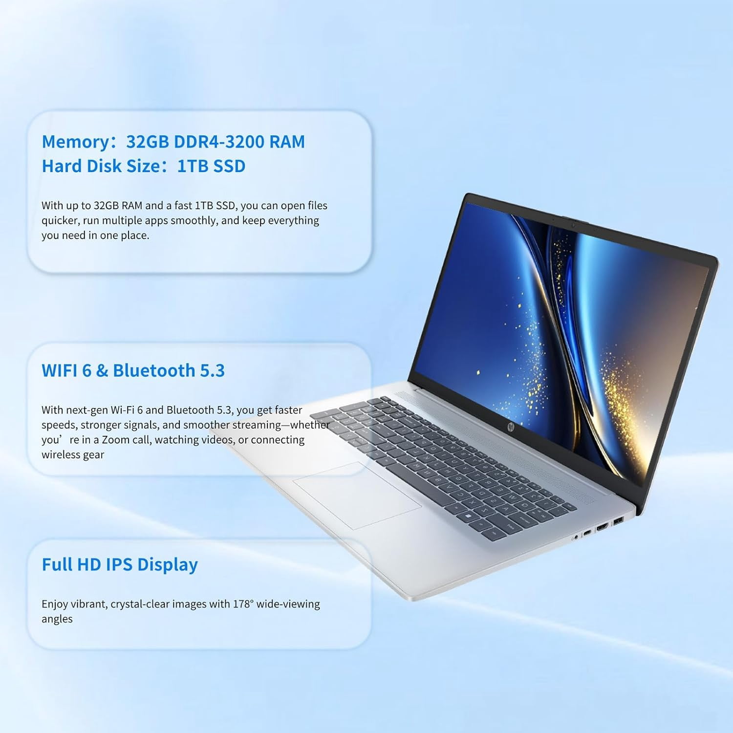 HP 17 inch Laptop, 17.3