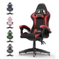 thumbnail image 1 of Bigzzia High-Back Gaming Chair PC Office Chair Computer Racing Chair PU Desk Task Chair Ergonomic Executive Swivel Rolling Chair with Lumbar Support for Back Pain Women, Men (Red), 1 of 7