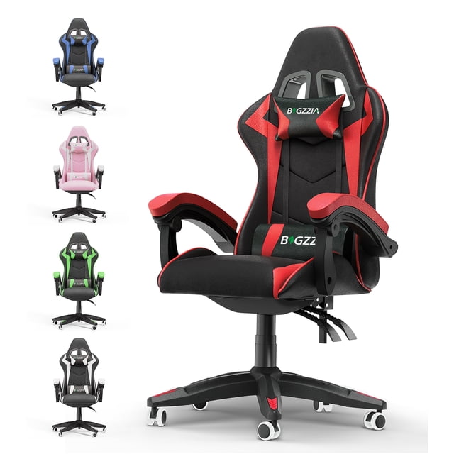 Bigzzia High-Back Gaming Chair PC Office Chair Computer Racing Chair PU Desk Task Chair Ergonomic Executive Swivel Rolling Chair with Lumbar Support for Back Pain Women, Men (Red)