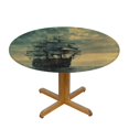 thumbnail image 3 of Orinice Ship Ocean Sky Round Table Cover Stain Resistant Washable Indoor Outdoor Tablecloth Kitchen Dining Wedding Parties Picnic Farmhouse 100% Polyester Fiber 42-46, 3 of 8