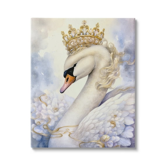 Stupell Industries Elegant Princess Swan Animals & Insects Painting Gallery Wrapped Canvas Art Print Wall Art, 30 x 40