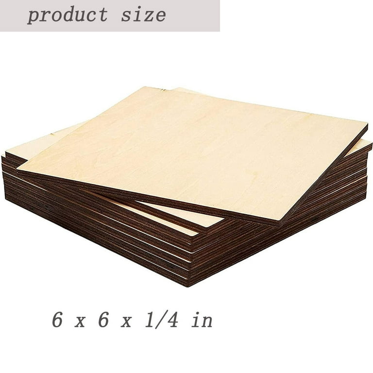 Thin Wood Sheets for Crafts, Wood Burning, Basswood Plywood (8 x 8