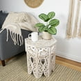 thumbnail image 2 of Northlight 18" Antique White and Brushed Gold Carved Octagonal Side Table, 2 of 5
