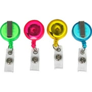 Translucent ID Card Reel, Assorted Pastel Colors, 4/PK