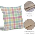 thumbnail image 4 of Spring Plaid Pillow Covers 16x16 Inch Easter Decorations Pink Green Blue Colorful Buffalo Plaid Decorative Throw Pillow Cases Set of 2 Farmhouse Holiday Cushion Cases Sofa Couch Bed Decor, 4 of 6