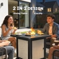thumbnail image 4 of Outsunny 32" Outdoor Propane Gas Fire Pit Table, 50,000 BTU, Grey, 4 of 10