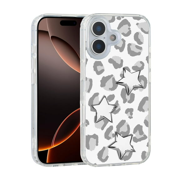 Dteck Magnetic Case for iPhone 17 6.3 Inch, Compatible with MagSafe, Unique Stylish Pattern Phone Case for iPhone 17,White Leopard