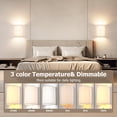 thumbnail image 6 of Battery Operated Wall Lights with Remote Control - 2 Pack ,3-Color Dimmable Fabric Shade Sconces for Farmhouse Decor, Wireless Wall Lamps (2700K-6000K, Energy Class E), 6 of 8