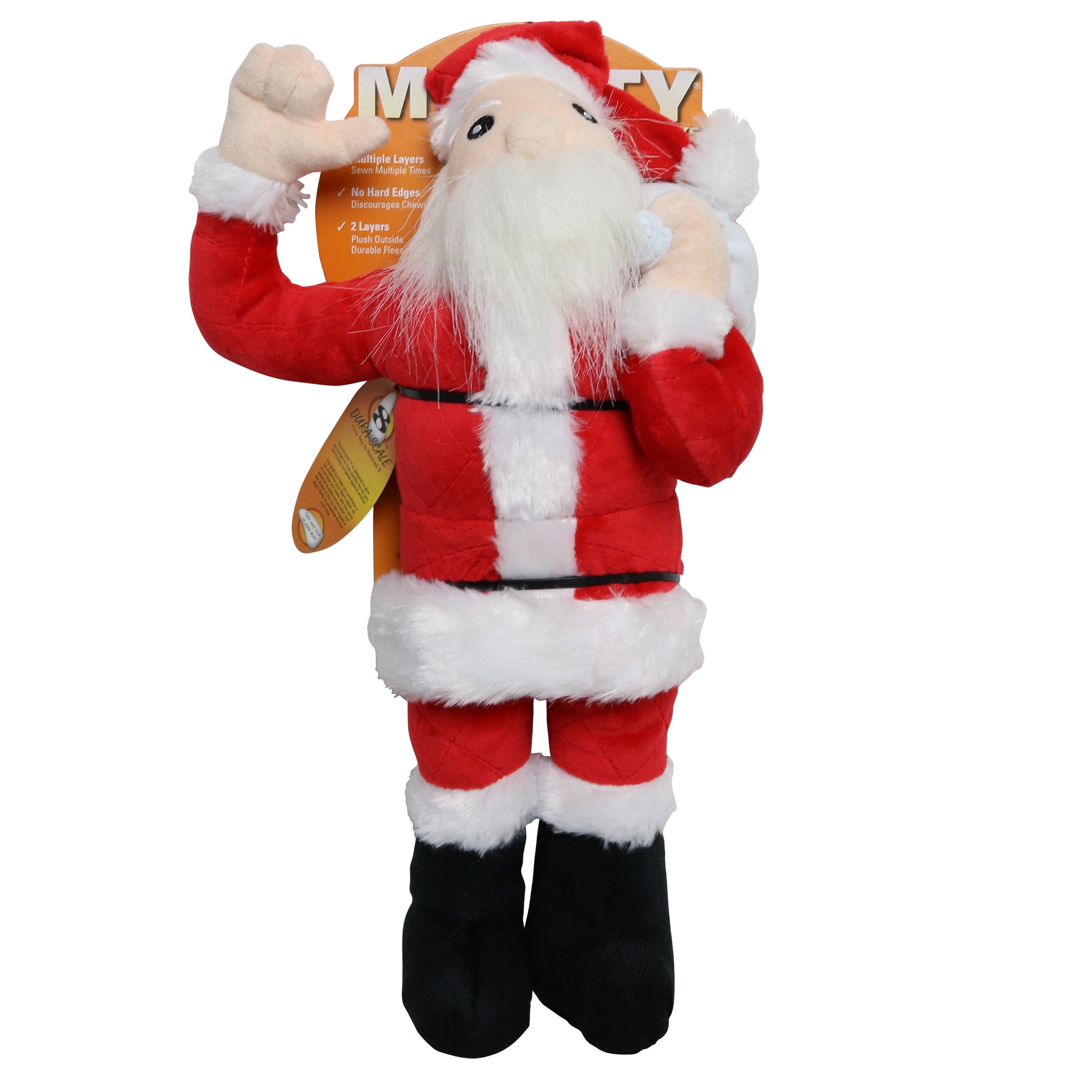 Mighty Arctic Santa Durable Squeaky Plush Dog Toy