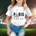 thumbnail image 2 of WEAIXIMIUNG Chemise à Phrase Enfants 2024 Thème France Mode Imprimé Manches Courtes Col Rond T-Shirt Hauts 6-7 Ans, 2 of 4